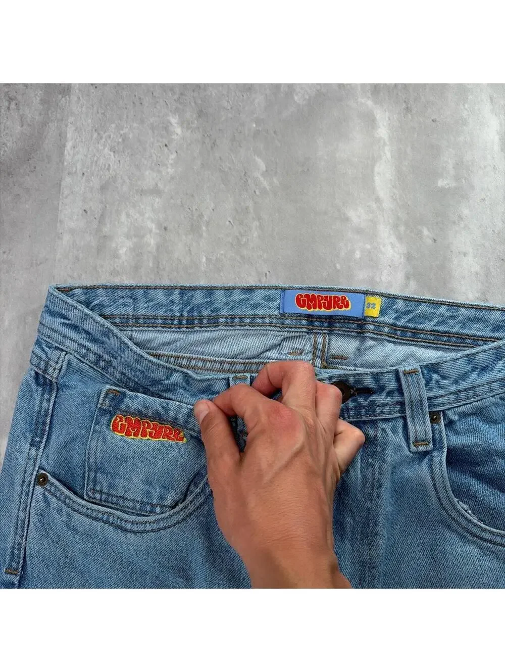 Y2K Blue Empyre Grunge Skater Baggy Denim Jeans